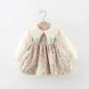 Mädchen Kleider Frühling Herbst Kleinkind Koreanische Nette Blumen Prinzessin Puppe Kragen Langarm Kinder Kleid Geboren Baby Kleidung BC851