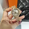 Outras mulheres de alta qualidade leopardo quartzo moda luxo designer marca ouro mulheres strass pulseira à prova d'água yq240122