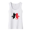 Women's Tanks Angel And Devil Graphic Cotton Sexy Slim Fit Tank Tops Wife Humorous Fun Flirty Style Sleeveless Tee Shirt Naughty Sports Top