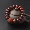 Strand Purple Sandalwood Bracelet dla mężczyzn bawiących się wielkimi i literackimi drewnianymi koralikami Buddha rozproszone