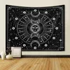 Tapisseries 1pc Tapisserie psychédélique vibrante de soleil et de lune utilisée pour la décoration de la chambre avec tenture murale à motif de mandala noir et blanc