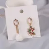 Dangle Earrings Classic Christmas Fashion Ladies Retro Style Metal Pendant Garland Pompom Ornament Holiday Gift