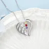 Ciondoli Festa della mamma Personalizza Collana con cuore Gioielli in nastro sterling 925 Nome personalizzato Pietra portafortuna Promessa Regalo di anniversario per le donne