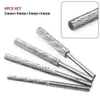 New 4pcs/Set Rotary File 3mm Shank Rotary Burr Tool Plastic Wood Carving Rotary File 3-6mm HSS Engraving Milling Cutter Abrasive