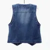 Women's Vests Denim Vest Women 2024 Spring Autumn Vintage Jeans Short Jackets Female Casual Sleeveless Waistcoats Cowboy Coat Tops