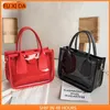 Fashion Transparent Ladies Shoulder Bag 2021 Versión coreana de la nueva bolsa de Jelly Pu Mini Bolgador de mano Messenger2401