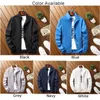 Jaquetas masculinas para homens casaco cardigan jaqueta casual manga longa cor sólida gola zip up acessível durável e prático