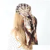 Шарфы Атласный шарф для дизайнерских волос Люксовый бренд Платок для шеи Шелковая голова Бандана Женский носовой платок 90X90Cm Головной платок 220628 Drop Dhm4E