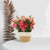 Decoratieve bloemen geweven mand bloem kunstmatige ingemaakte desktop faux plant tafelblad nep decor