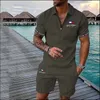 أزياء Mens Designer Tracksuits فاخرة من قطعتين مجموعة الخريف العلامة التجارية المطبوعة المطبوعة قطنية مزيج قصير الأكمام القميص والبلاطات الرياضية القصيرة بالإضافة إلى الحجم 5XL