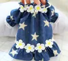 Dog Apparel Clothing Pet Spring And Summer Flower Skirt Small Medium-sized Star Denim Cardigan