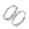 Pierścienie zespołowe jesień i zimowe akcesoria Para Ring 925 Srebrna Mobius Para Pierścień Mały i popularny Prezent Dnia Zaawansowanego dla dziewczyny R2MF