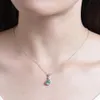 Kuolit – collier en forme de poire pour femmes, pendentif en argent Sterling 925 massif, pierre précieuse émeraude, pour cadeaux de fête de fiançailles avec chaînes