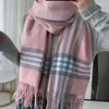 Berets 2024 Autumn And Winter Long Scarf Female Student Christmas Imitation Cashmere College Versatile Plaid Shawl