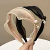 Imperméables pour femmes, bandeau large sur le côté, multifonction, nœud papillon, bandes de cheveux de haute qualité, nœud coréen plissé, accessoires cerceau, 2024