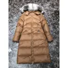 Fall Winter Down jacket Mon New Women's Long Hooded White Goose Down Jacket Luxury Oversized Fox Fur Collar Keeps Warm and Thickened Coat