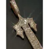 Diy Aangepaste Cross Sword d Vvs Echte Diamanten Hanger 9k Goud Hip Hop Iced Out Cubaanse Sieraden Datting