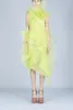 Casual Dresses Organza Dress Light Green Summer Woman 2024 Chic Party Women's Fashion Sexy Plus Size