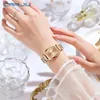 Crrju relógios femininos criativo vestido de aço pulseira relógios de pulso senhoras quadrado à prova dwaterproof água feminino relogio feminino 240123