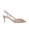 Skor Hög V-Family Nude Women in Toe Wrap Thin Pointed French V-Button