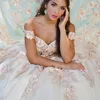 Lekka suknia balowa szampana Quinceanera sukienki 2024 Słodka 16 urodzin suknia koronkowa aplikacja Vestidos de 15 Quinceanera XV Princess