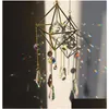 Décorations de jardin Lustre Carillons éoliens Décoration Prismes de cristal suspendu Sun Catcher Pendentif Patio Windown Décor extérieur intérieur G Dh1Lj