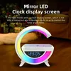 15W Big Size Wireless Charger Pad Stand Högtalare TF RGB Night Light Clock Fast Charging Station för iPhone 15 14 Samsung Xiaomi