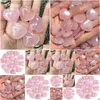 Grânulos Cura Cristal Natural Rosa Quartzo Amor Coração Preocupação Pedra Chakra Reiki Ncing Para DIY Craft 1 Home Decor Drop Delivery Garden Dh5Tr