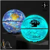 Bälle Reflektierende Glow Basketball Größe 5 7 Outdoor Street Cool Glühende Leuchtende Basketbälle Kind Jugend Adts 240122 Drop Lieferung Sport Dhuut