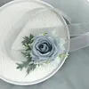 Flores decorativas 2 peças boutonniere de casamento rosas de seda corsage pulso pulseira de dama de honra noivo botão terno broche accesorios de boda