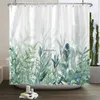 Shower Curtains Flowers and Plants Print Shower Curtain European Style Waterproof Bathroom Curtains Home Decoration Non-Slip Rugs Bath Mat Set