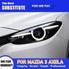 För Mazda 3 Axela LED-strålkastare 17-19 Bilhuvudlampa Dynamisk streamer Turn Signal High Beam Angel Eye Projector Lens Daytime Running Light