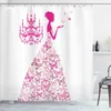 Cortinas de chuveiro florais nupciais, cortina de chuveiro flor de casamento rosa flor decoração de banheiro mulheres meninas primavera natureza cortinas de banho à prova d'água