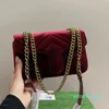 Velvet Crossbody Bag kadınlar zincir omuz çantaları cüzdanlar mektuplar tasarımcı çanta çantası birden çok renk cüzdan altın donanım