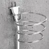 Staffa per asciugacapelli a spirale con montaggio a parete, staffa per asciugacapelli montata su rack, staffa in acciaio inossidabile non perforata, accessori da bagno 240123