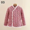 Damen Trenchcoats Frauen Vintage Große Blume Baumwolle gefütterte Jacke Chinesischer DongBei Kurzer Cheongsam Altmodischer dünner Baumwollmantel Jahr