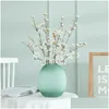 装飾的な花の花輪シルクジプソフィラ人工装飾用ホームプラスチックステム花嫁花嫁ブーケマリエージチェリーブロッサムフェイクフローDHLM0