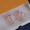 5colors Amazing Quality Stud Womens Big Circle Earrings 힙합 귀이 여성 파티 웨딩 보석 편지 V 상자와