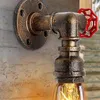 Lâmpada de parede Vintage Tubulação de água Torneira Forma Steam Punk Loft Industrial Ferro Ferrugem Retro Home Bar Decorações