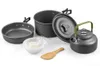 Camp Kitchen Camping-Kochgeschirr-Set, Outdoor-Aluminium-Kochset, Wasserkocher, Pfanne, Topf, Reisen, Wandern, Picknick, Grillen, Geschirr, Ausrüstung, NEU YQ240123