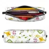 Cosmetic Bags Botanical Colorful Countryside Fowers Watercolor Cases Fun Pen Girls Boys Big Capacity Students School Pencil Box