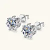 Örhängen aoaios 0,13CT VVS -certifierade Moissanite Stud örhängen för kvinnor klassiska lab daismond bröllop brud öron studs 925 sterling silver