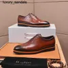 Oxford Berluti Chaussures en cuir faites à la main pour hommes Bruti Chaussures de vache de qualité haut de gamme pour hommes Chaussures habillées d'affaires Casual Step on Lazy Men's ShoesWQQ