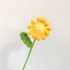 Decorative Flowers 1PC Knited Flower Rose Sunflower Tulips Daisy Eucalyptus Fake Bouquet Wedding Valentine's Day Artificial Decor