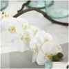 Decorative Flowers Wreaths Artificial Phalaenopsis Latex Orc Real Touch For Home Wedding Mariage Decoration Fake Flores Accessorie Dh7Up