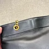 Bolso de mano grande Bolso de diseñador Bolso de hombro de gran capacidad Bolso de compras Carta de cuero de vaca Bolsa de viaje de fin de semana Cadena deslizante Bolsillo interior con cremallera de metal Negro