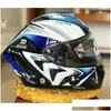 Motorcykelhjälmar Shoei X14 Hjälm X-Fourteen R1 60-årsjubileumsutgåva White Blue FL Face Racing Casco de Motocicle Drop Delivery DHXBU