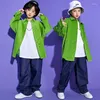 Bühnenkleidung Hip Hop Kostüme für Mädchen Jungen Kinder Hiphop Performance Outfit Tanzen Jazz Ballroom Dance Kleidung Hemd Hosen