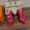 Glamour sandalen Krokodillenleer patroon kalfsleer buitenlaag Binnenkant gemengde schapen sandaalhuid Hakhoogte Helder slangenpatroon fabrieksschoeisel Sandalen