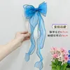 Acessórios de cabelo arco nó headwear clipe para meninas crianças trança coreia cauda equina streamer hairpin